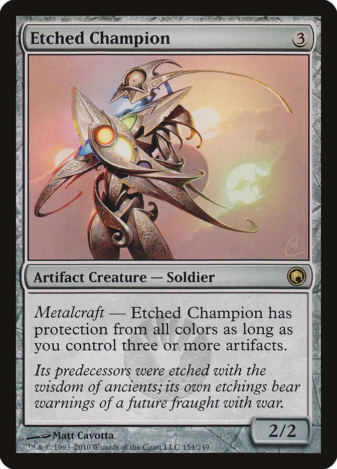 2010 Scars of Mirrodin Etched Champion #154 rare card image