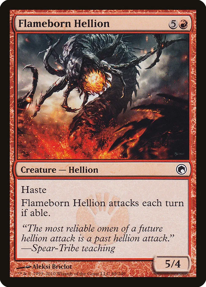 2010 Scars of Mirrodin Flameborn Hellion #89 common card image