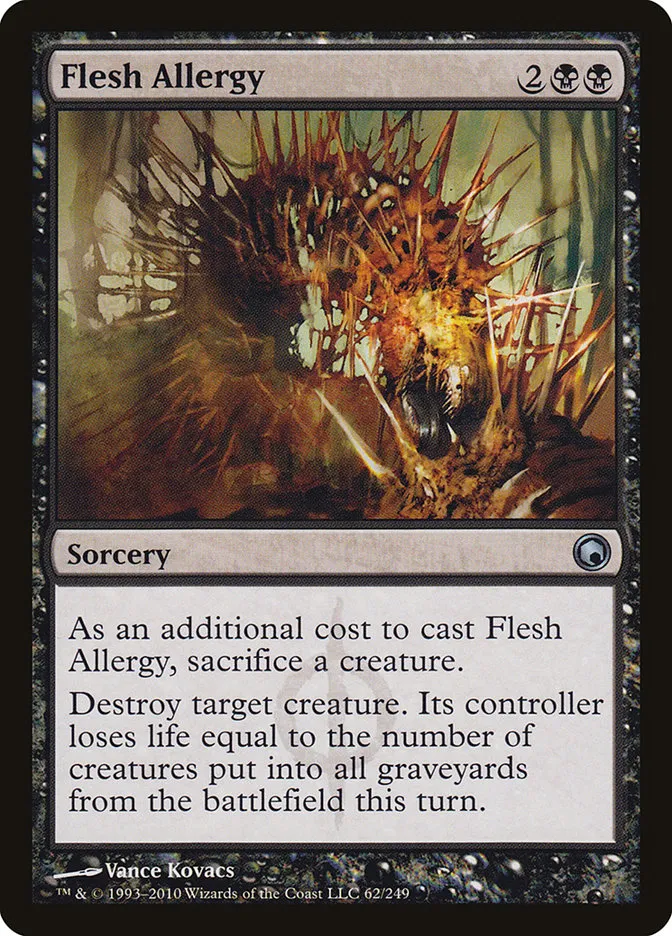 2010 Scars of Mirrodin Flesh Allergy #62 uncommon card image