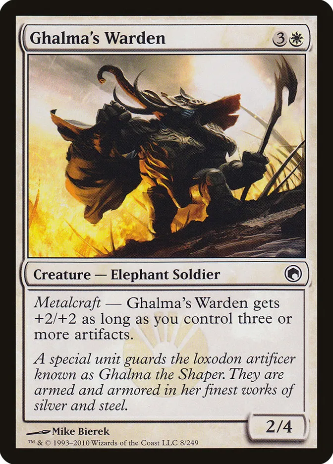 2010 Scars of Mirrodin Ghalma's Warden #8 common card image