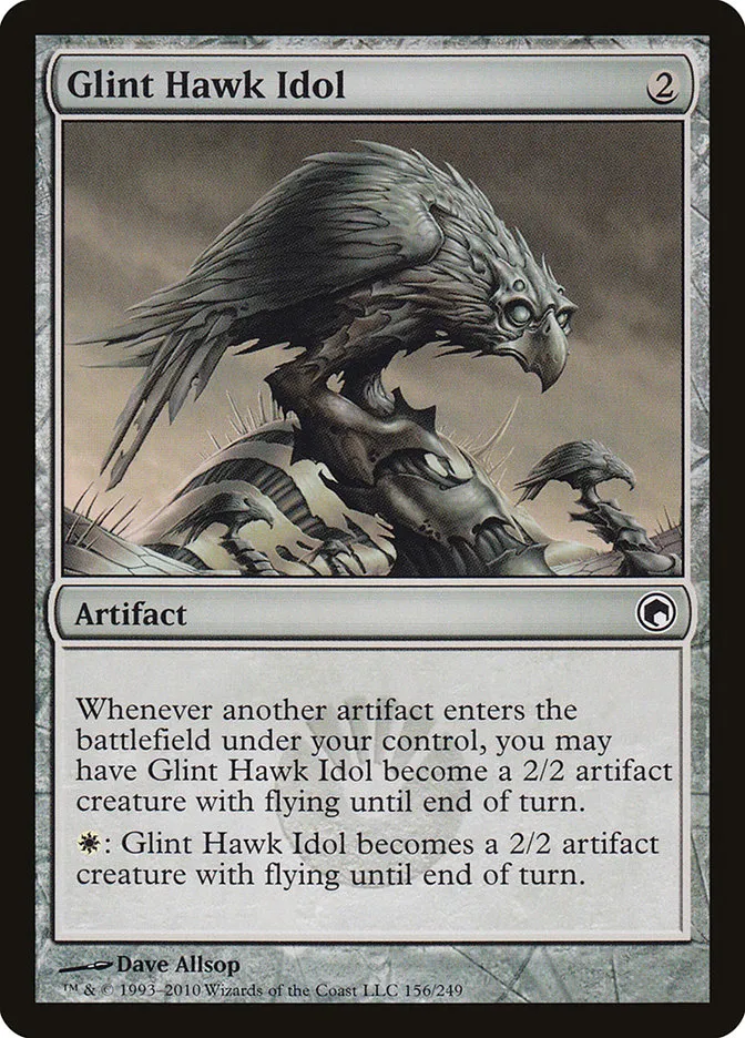 2010 Scars of Mirrodin Glint Hawk Idol #156 common card image