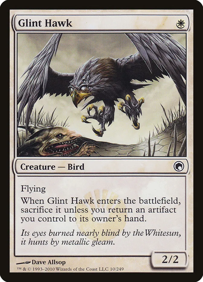 2010 Scars of Mirrodin Glint Hawk #10 common card image