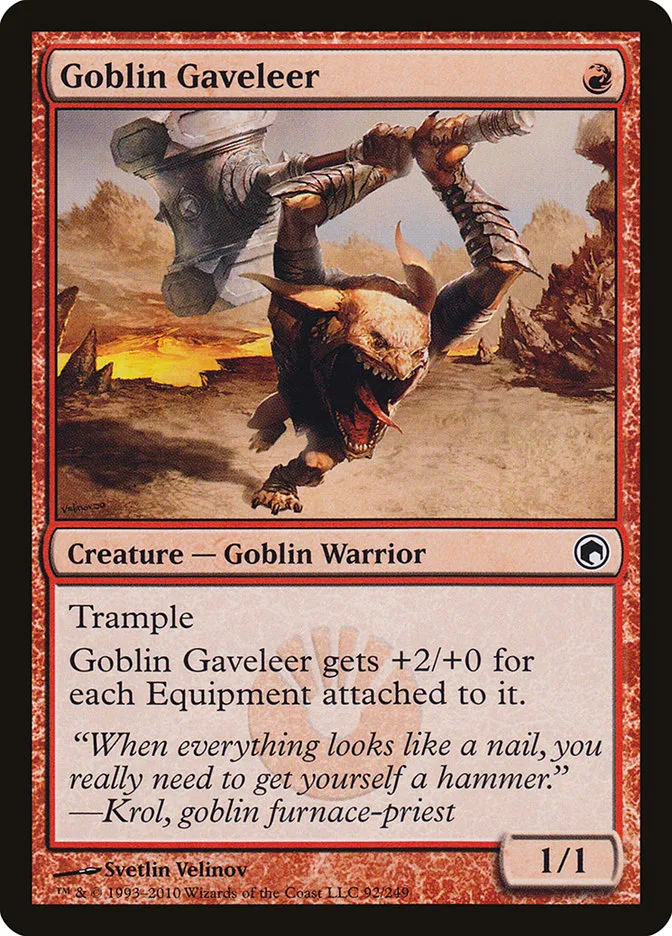 2010 Scars of Mirrodin Goblin Gaveleer #92 common card image