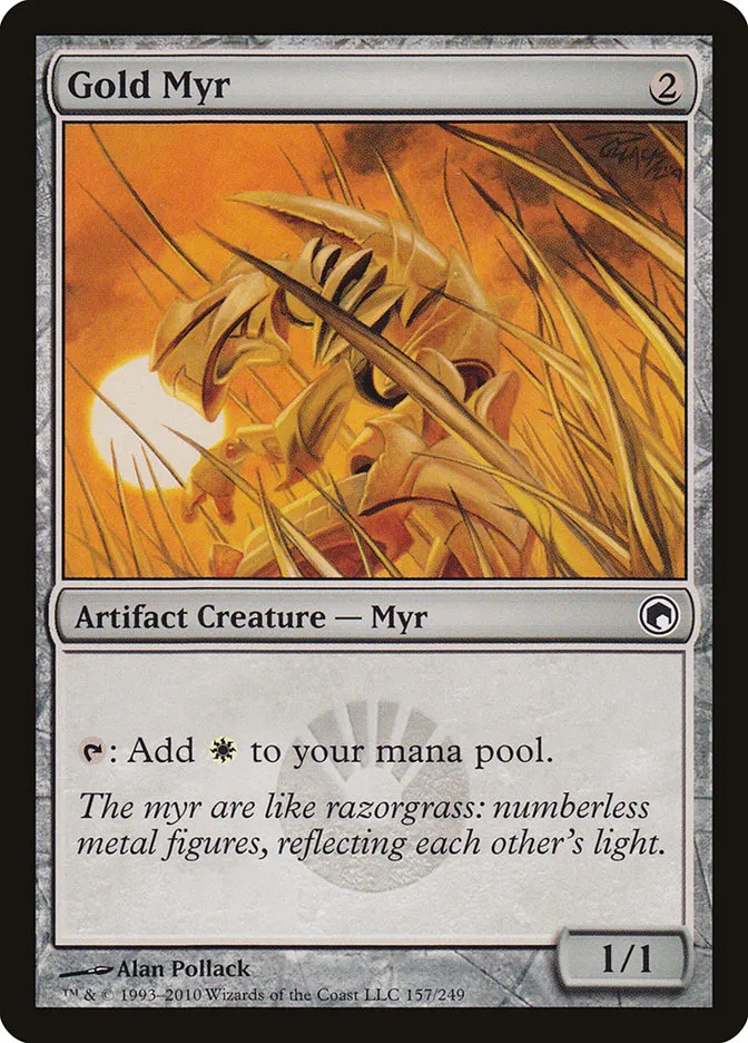 2010 Scars of Mirrodin Gold Myr #157 common card image
