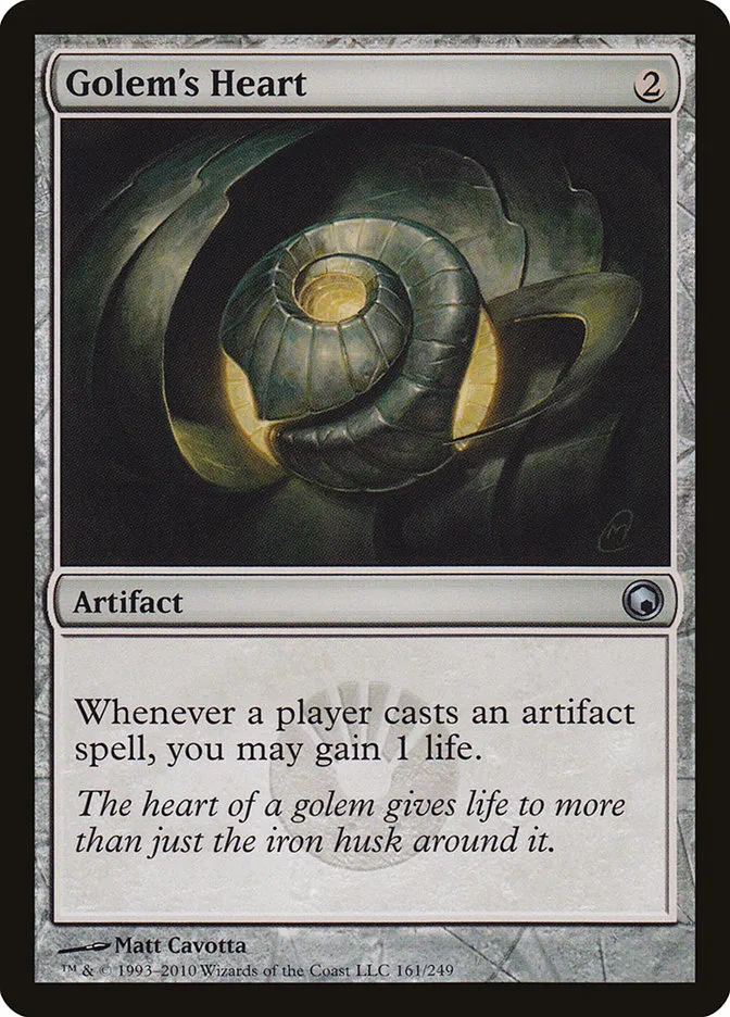 2010 Scars of Mirrodin Golem's Heart #161 uncommon card image