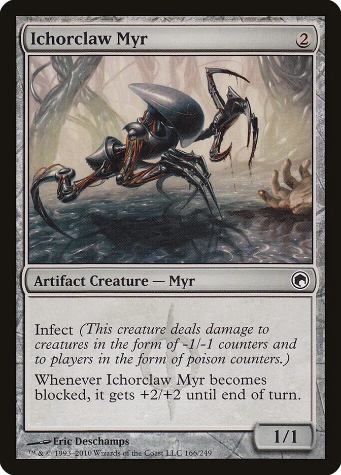 2010 Scars of Mirrodin Ichorclaw Myr #166 common card image