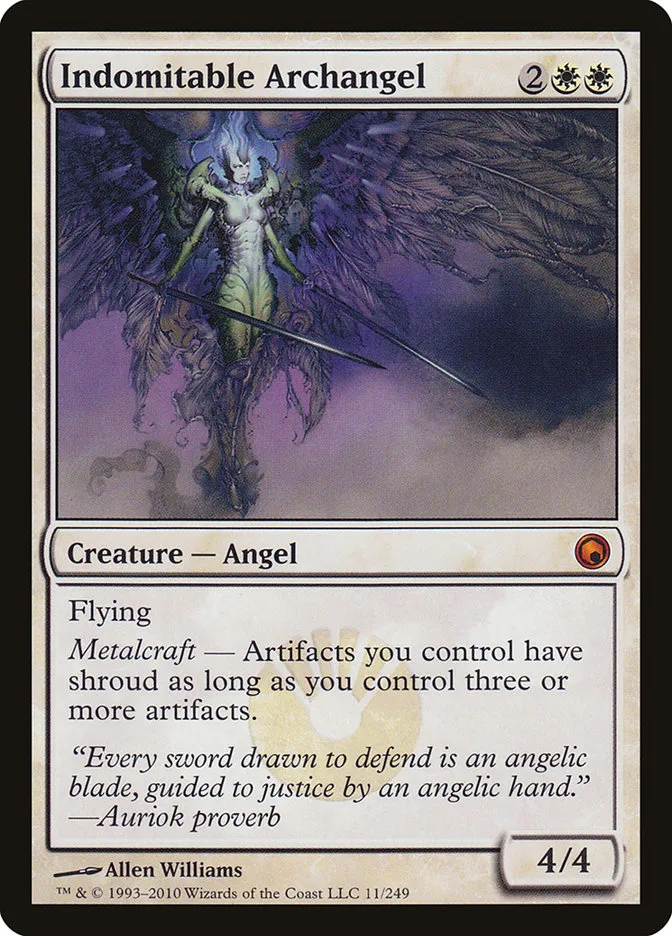 2010 Scars of Mirrodin Indomitable Archangel #11 mythic card image