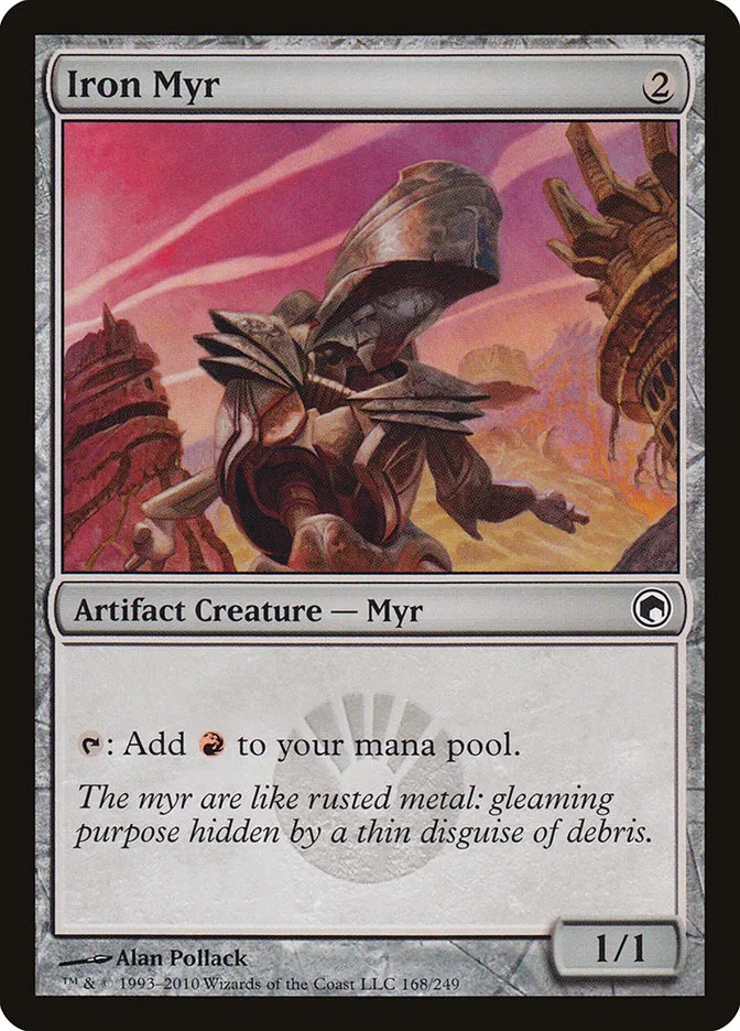 2010 Scars of Mirrodin Iron Myr #168 common card image