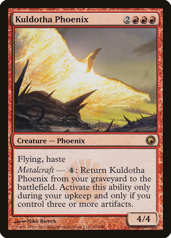 2010 Scars of Mirrodin Kuldotha Phoenix #95 rare card image
