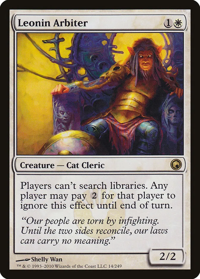 2010 Scars of Mirrodin Leonin Arbiter #14 rare card image