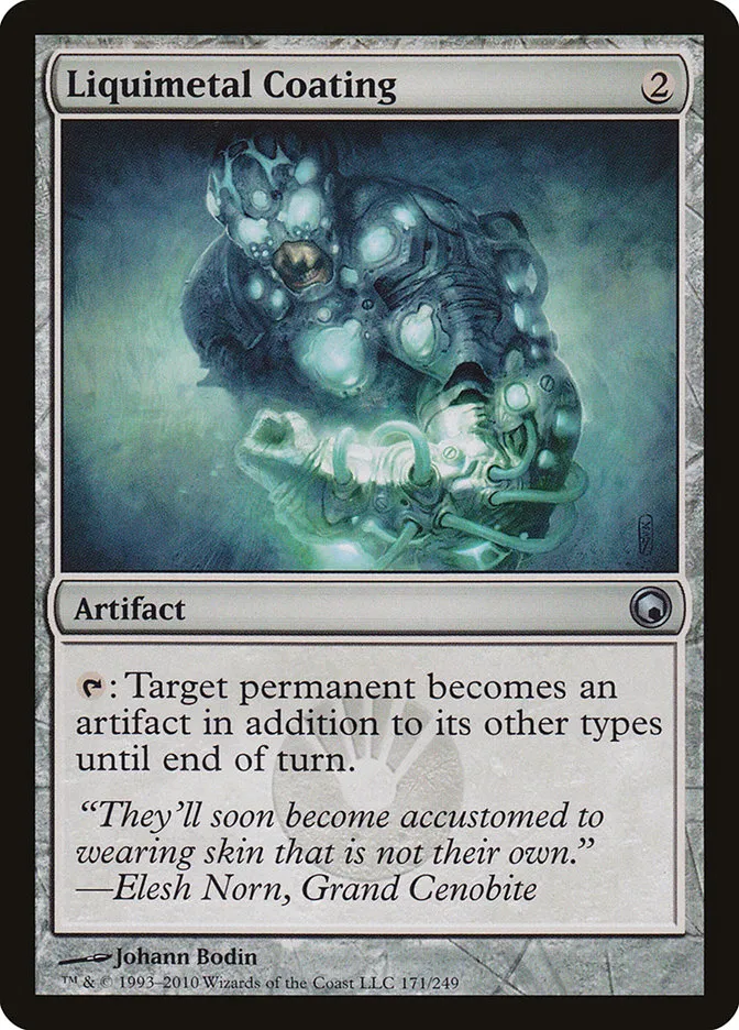 2010 Scars of Mirrodin Liquimetal Coating #171 uncommon card image