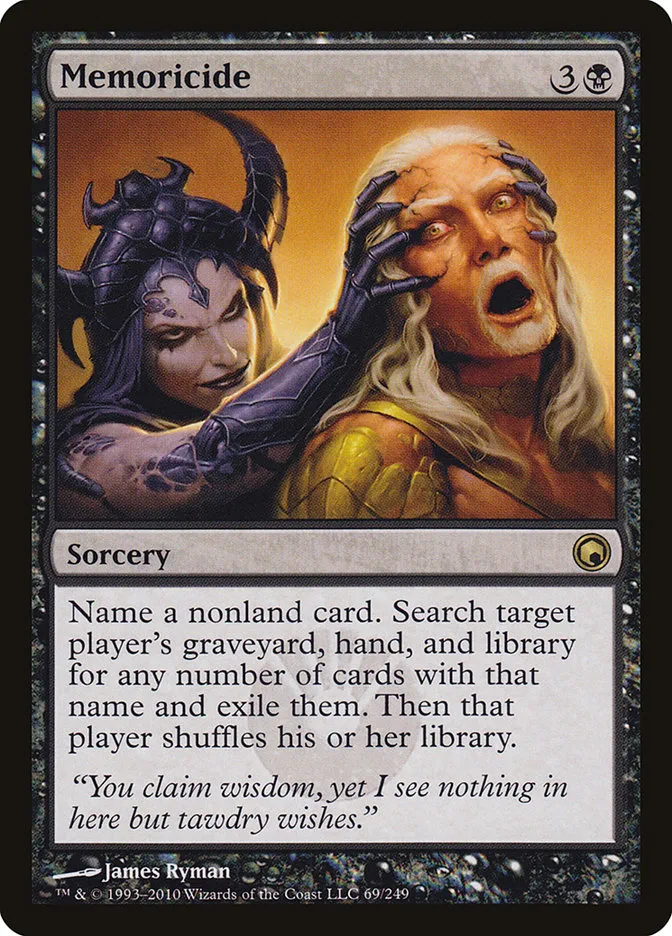 2010 Scars of Mirrodin Memoricide #69 rare card image
