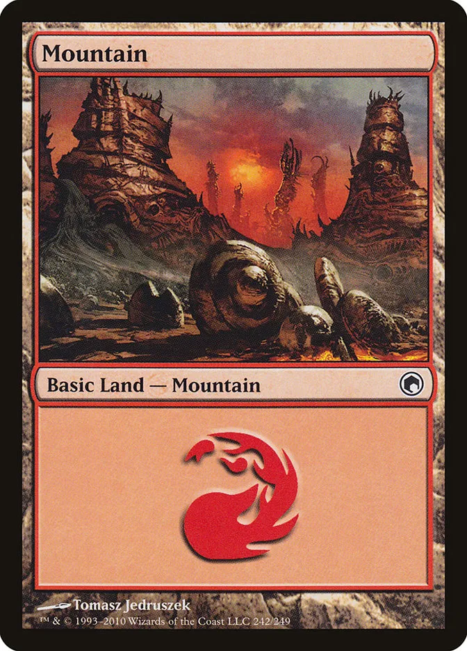 2010 Scars of Mirrodin Mountain #242 common card image