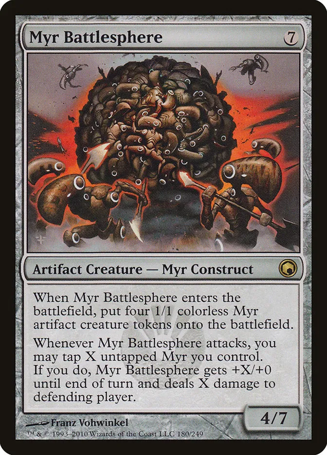 2010 Scars of Mirrodin Myr Battlesphere #180 rare card image