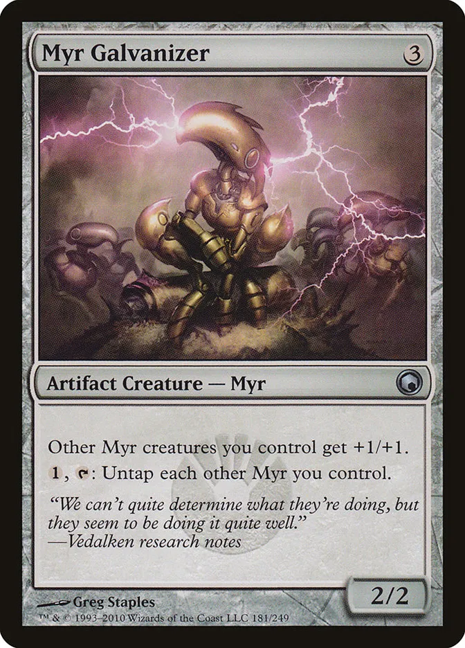 2010 Scars of Mirrodin Myr Galvanizer #181 uncommon card image
