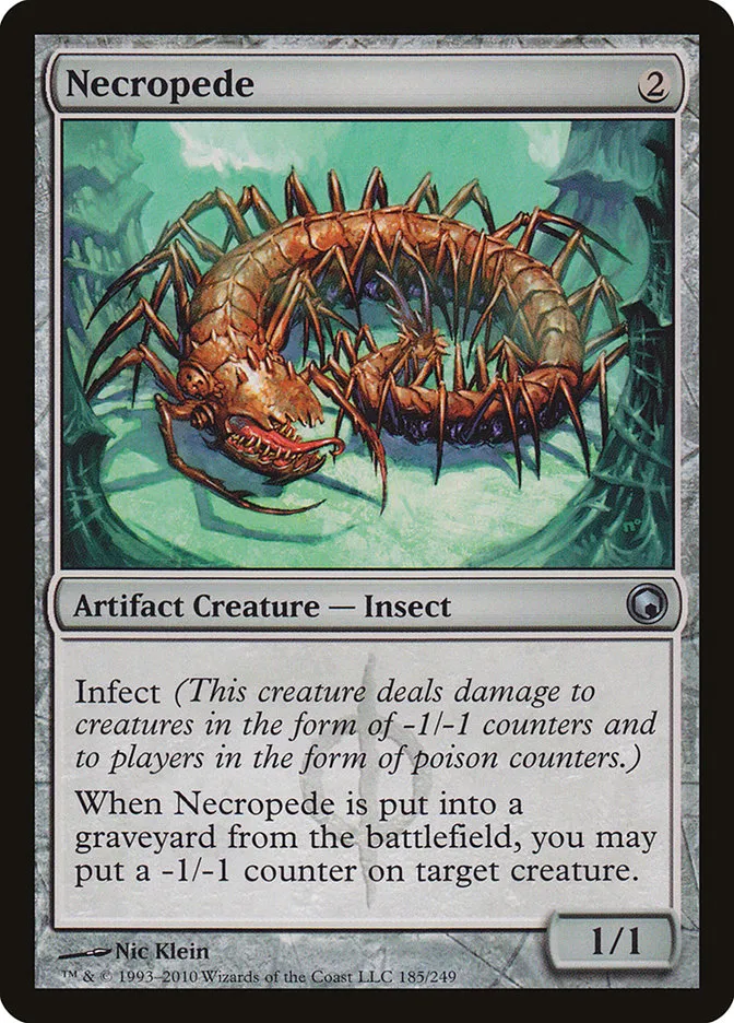 2010 Scars of Mirrodin Necropede #185 uncommon card image