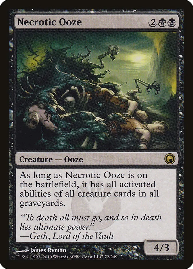 2010 Scars of Mirrodin Necrotic Ooze #72 rare card image