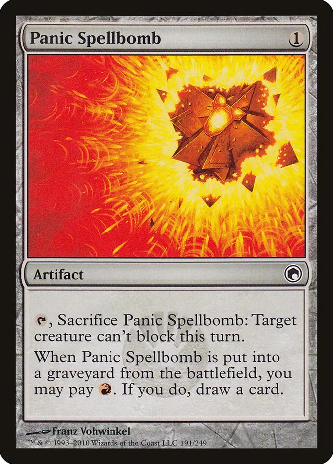 2010 Scars of Mirrodin Panic Spellbomb #191 common card image