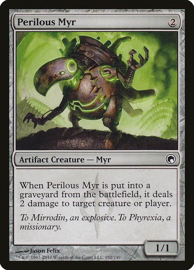 2010 Scars of Mirrodin Perilous Myr #192 common card image