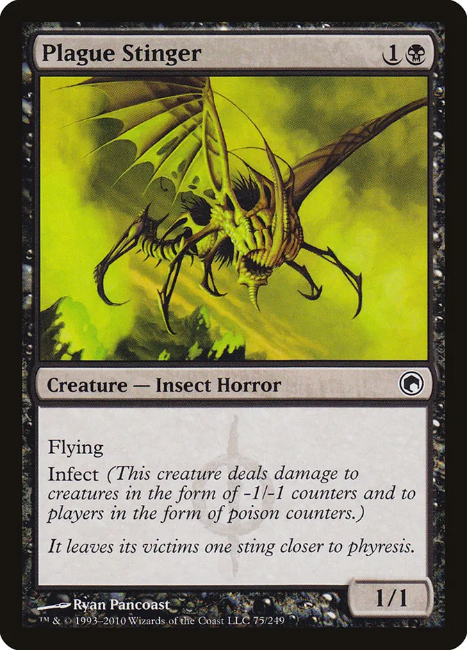 2010 Scars of Mirrodin Plague Stinger #75 common card image