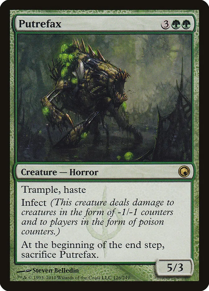 2010 Scars of Mirrodin Putrefax #126 rare card image