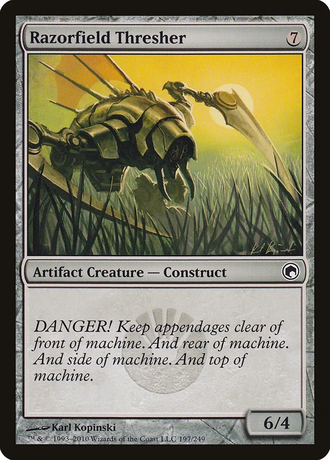 2010 Scars of Mirrodin Razorfield Thresher #197 common card image