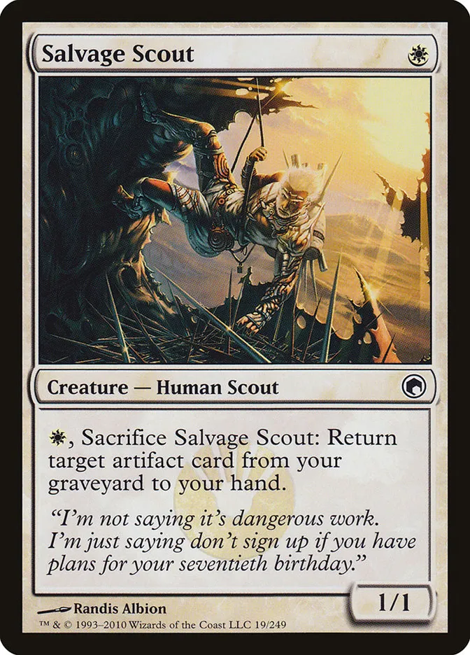 2010 Scars of Mirrodin Salvage Scout #19 common card image