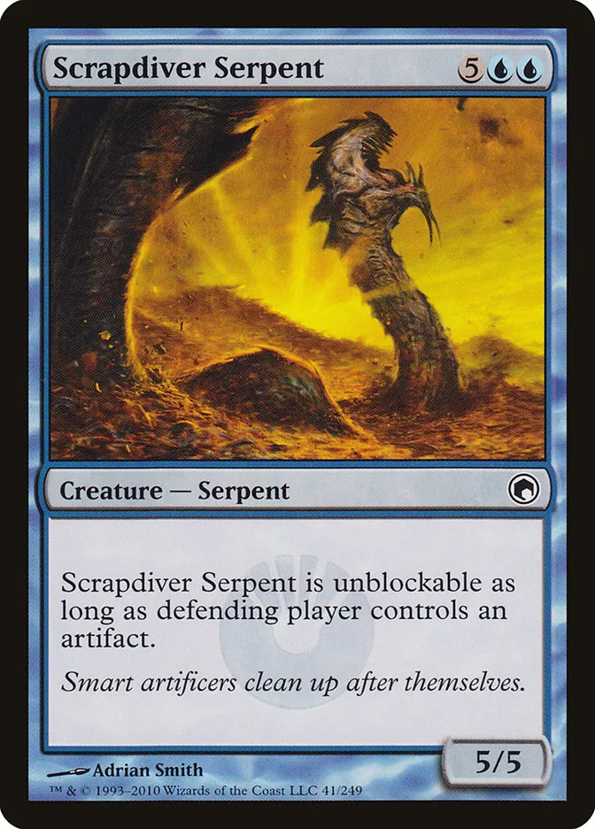 2010 Scars of Mirrodin Scrapdiver Serpent #41 common card image
