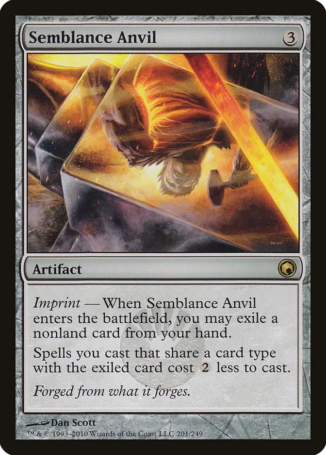 2010 Scars of Mirrodin Semblance Anvil #201 rare card image