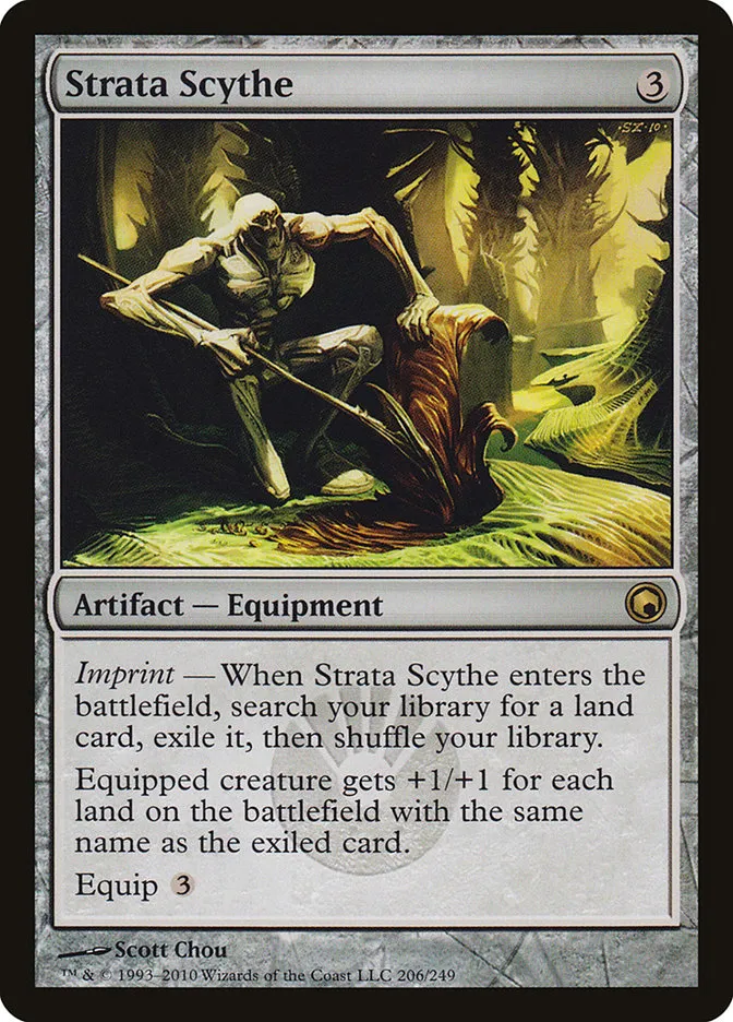 2010 Scars of Mirrodin Strata Scythe #206 rare card image