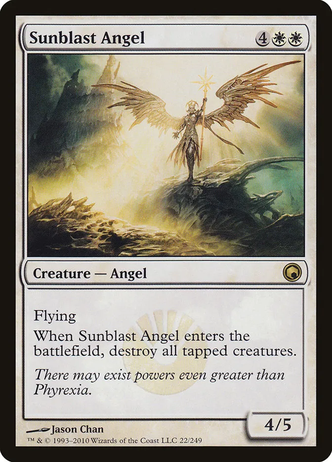 2010 Scars of Mirrodin Sunblast Angel #22 rare card image