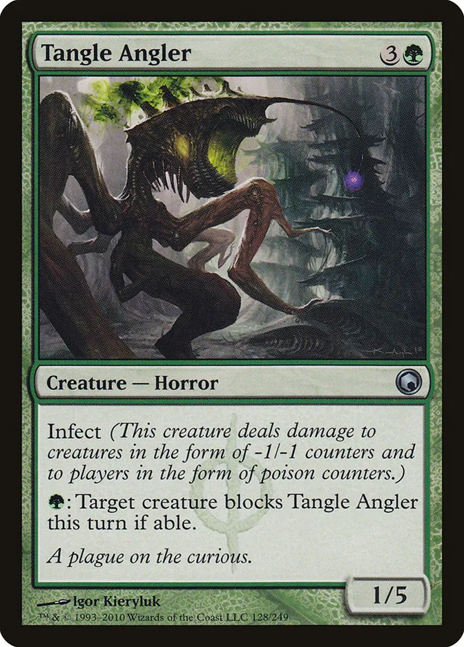 2010 Scars of Mirrodin Tangle Angler #128 uncommon card image