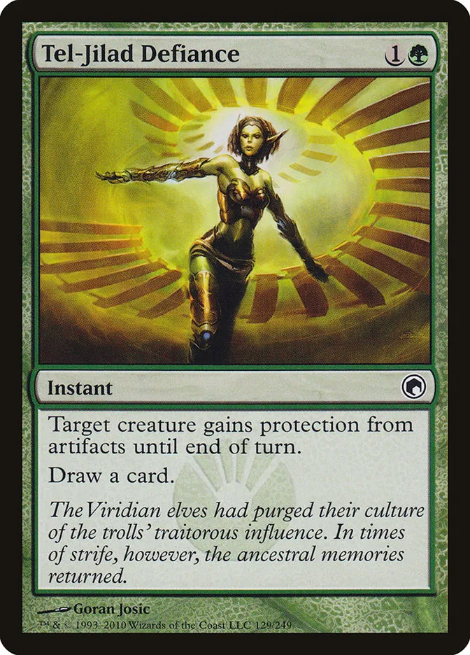 2010 Scars of Mirrodin Tel-Jilad Defiance #129 common card image