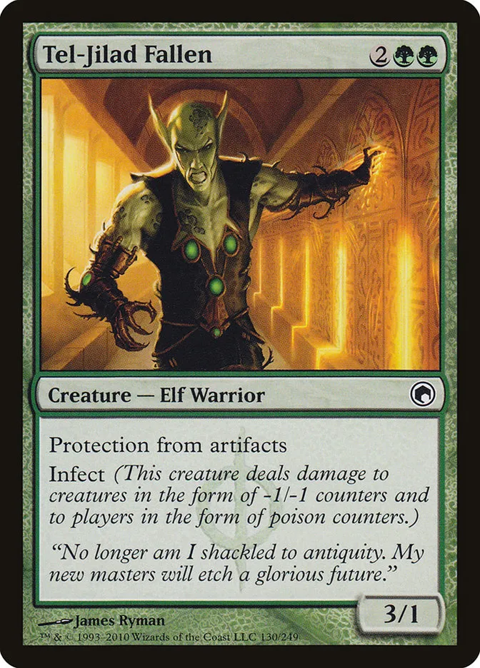 2010 Scars of Mirrodin Tel-Jilad Fallen #130 common card image