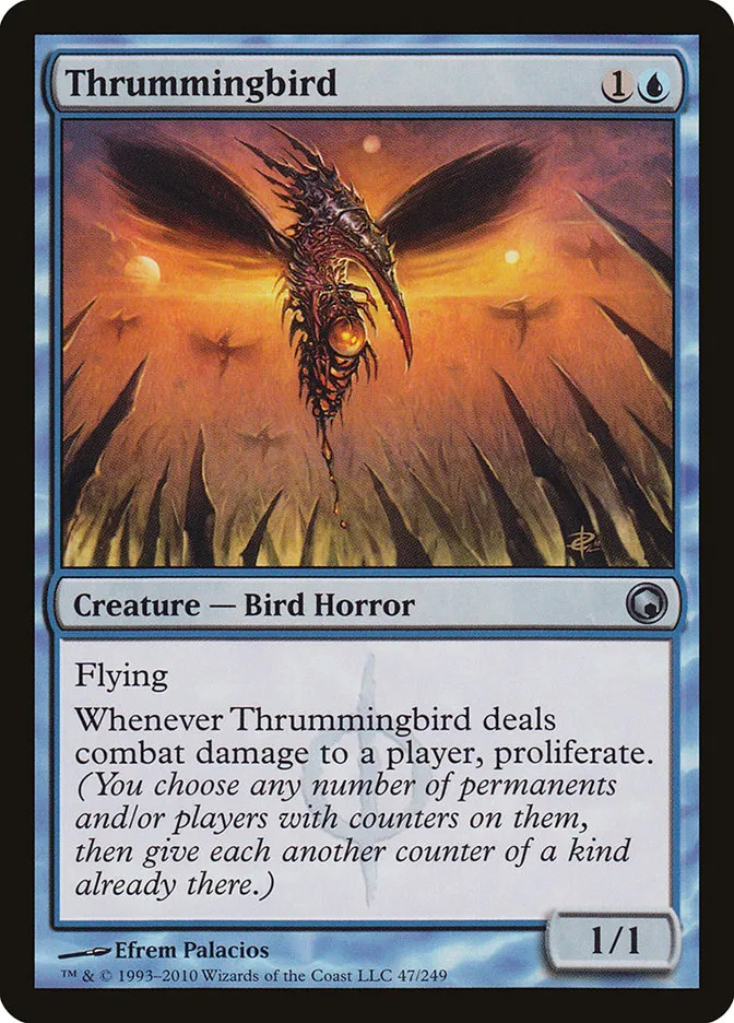 2010 Scars of Mirrodin Thrummingbird #47 uncommon card image
