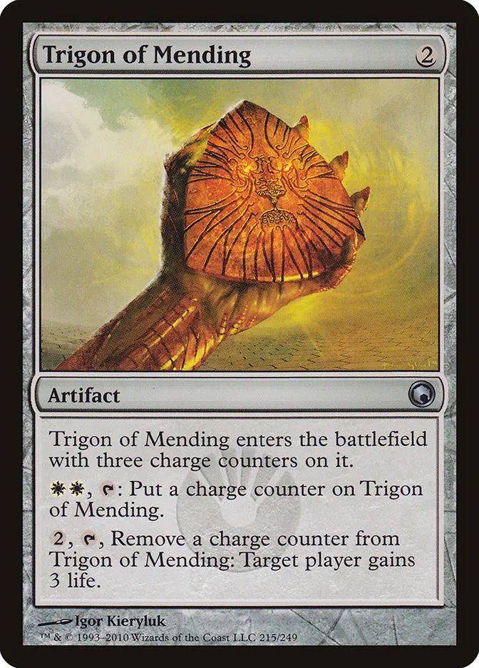 2010 Scars of Mirrodin Trigon of Mending #215 uncommon card image