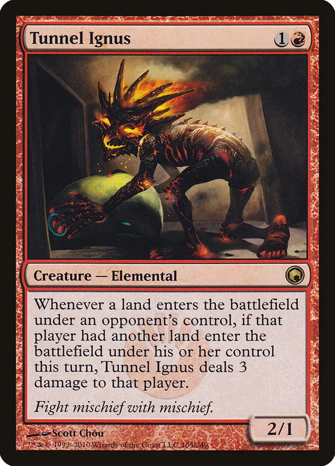2010 Scars of Mirrodin Tunnel Ignus #105 rare card image