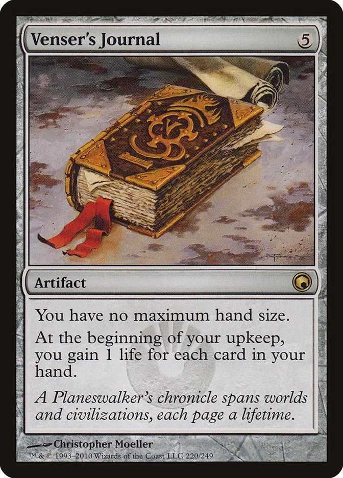 2010 Scars of Mirrodin Venser's Journal #220 rare card image