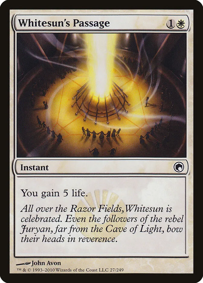 2010 Scars of Mirrodin Whitesun's Passage #27 common card image