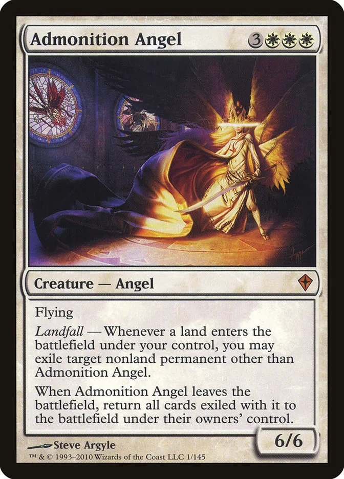2010 Worldwake Admonition Angel mythic #1 mythic card image