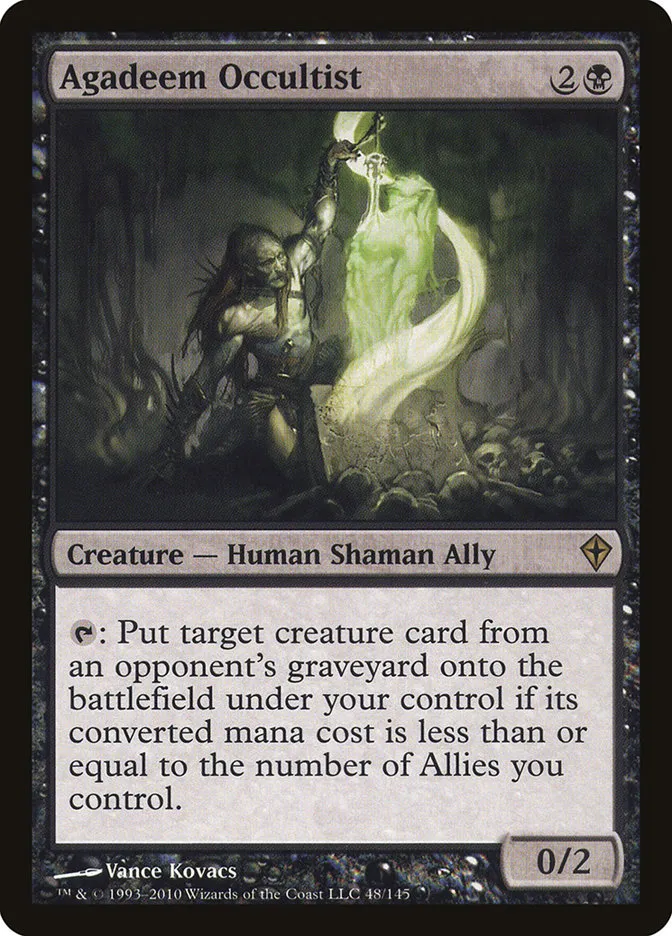 2010 Worldwake Agadeem Occultist #48 rare card image
