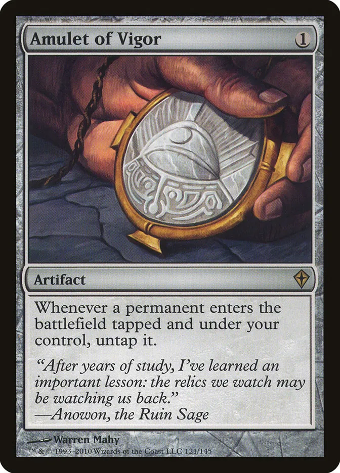 2010 Worldwake Amulet of Vigor #121 rare card image