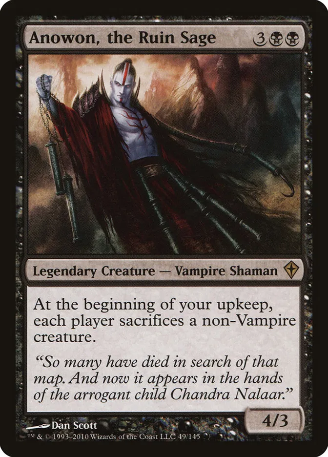 2010 Worldwake Anowon, the Ruin Sage rare #49 rare card image
