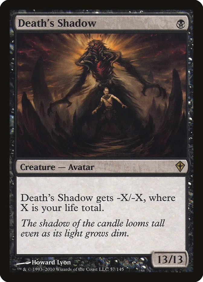 2010 Worldwake Death's Shadow #57 rare card image