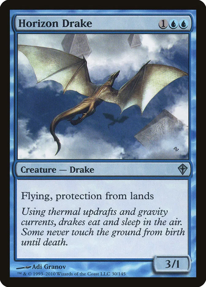 2010 Worldwake Horizon Drake #30 uncommon card image
