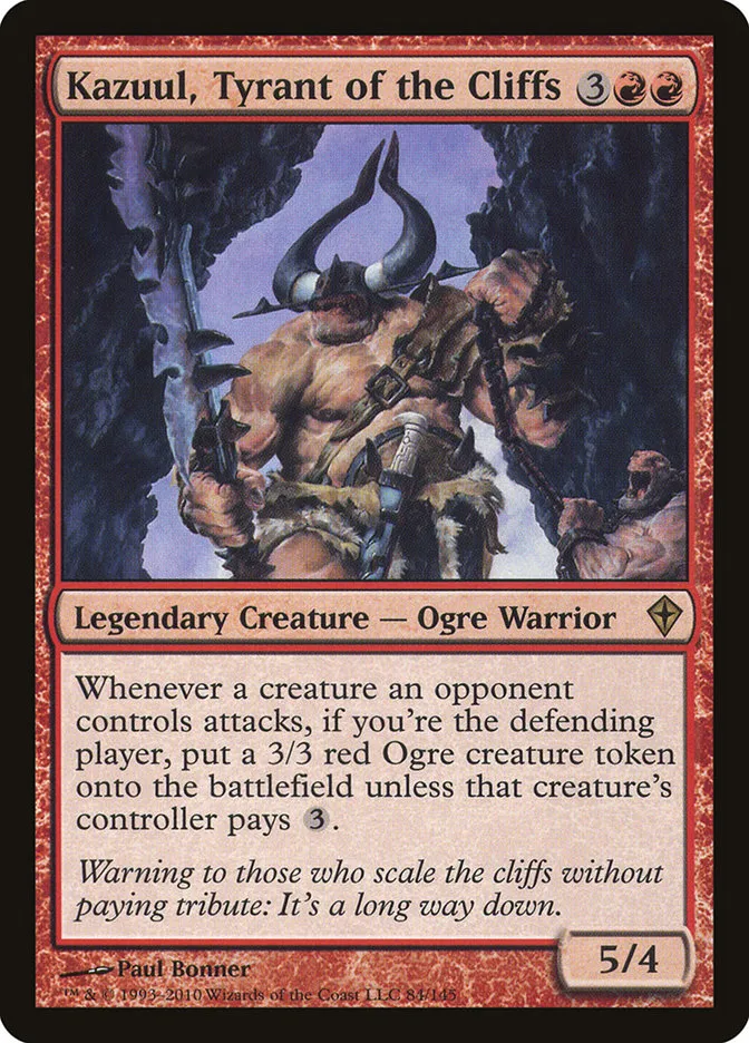 2010 Worldwake Kazuul, Tyrant of the Cliffs rare #84 rare card image