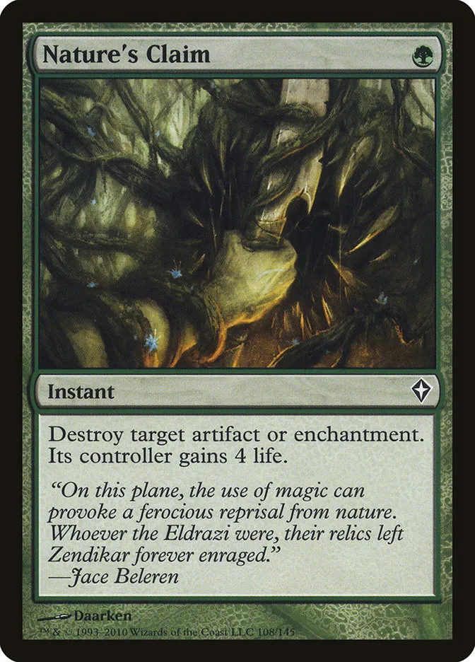 2010 Worldwake Nature's Claim common #108 common card image