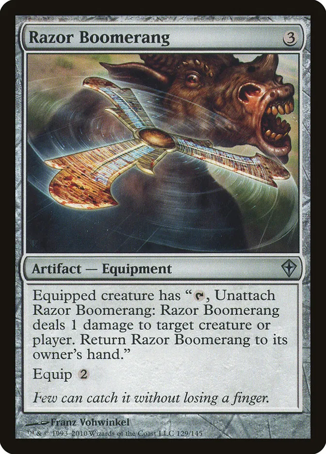2010 Worldwake Razor Boomerang #129 uncommon card image