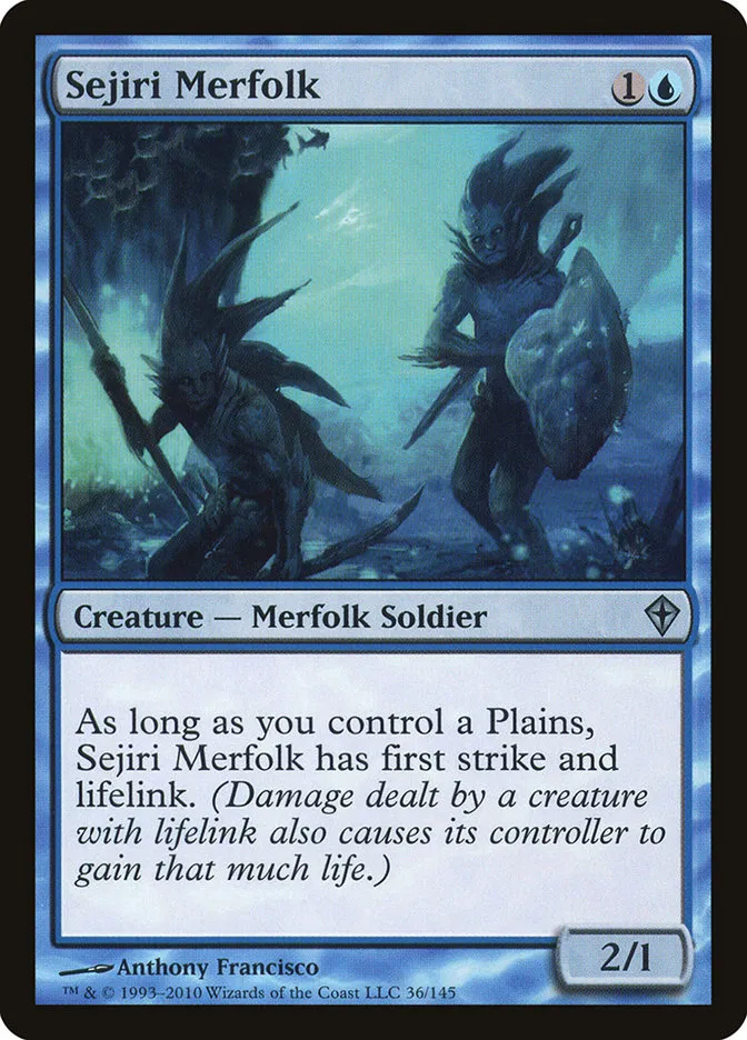 2010 Worldwake Sejiri Merfolk #36 uncommon card image