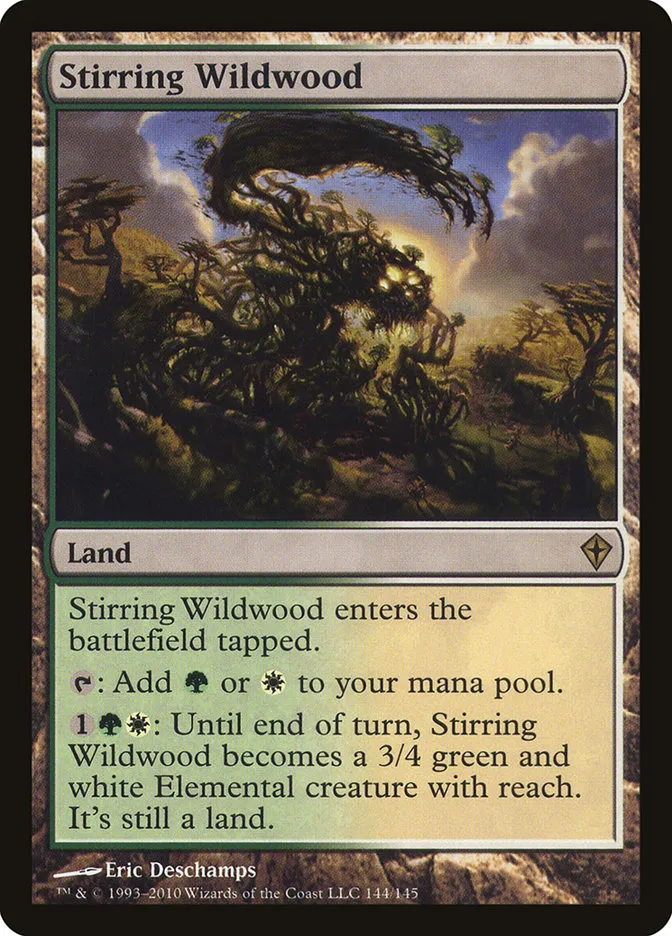2010 Worldwake Stirring Wildwood #144 rare card image